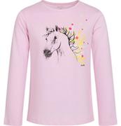 Bluzki dla dziewczynek - T-shirt z długim rękawem dla dziewczynki, z koniem, różowy, 2-8 lat - miniaturka - grafika 1