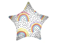 Balony i akcesoria - Balon foliowy gwiazda Happy Birthday - 46 cm - 1 szt. - miniaturka - grafika 1