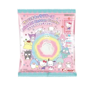 SANRIO COLORFUL COTTON CANDY - JAPOŃSKA TĘCZOWA WATA CUKROWA, HEART 12g - Cukierki - miniaturka - grafika 1