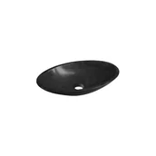 Umywalki - Czarna umywalka kamionkowa Sapho Blok, 60x35 cm - miniaturka - grafika 1