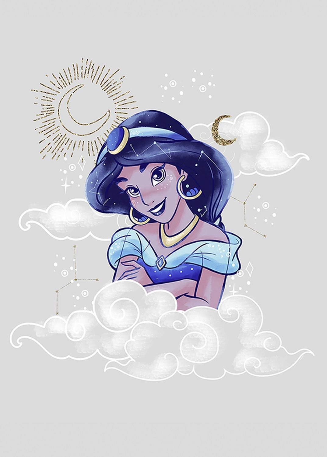 Disney plakat alladyn jaśminowy szarymIniebieskim - 611706 - 50 x 70 cm