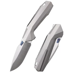 Nóż składany Remette RT-WK1-E Gray Titanium, Hand Grinding Satin M390 - Noże - miniaturka - grafika 1