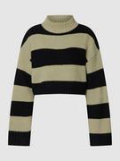Swetry damskie - Sweter z dzianiny ze wzorem w paski model ‘Odine’ - miniaturka - grafika 1