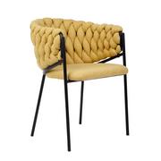 Krzesła - Stylowe krzesło MERLE w tkaninie musztardowe 57x59x78 GLAMOUR - miniaturka - grafika 1