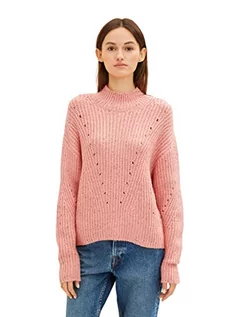 Swetry damskie - TOM TAILOR Denim Damski Sweter Basic ze stójką 1034311, 15121 - Peach Pink, M - grafika 1