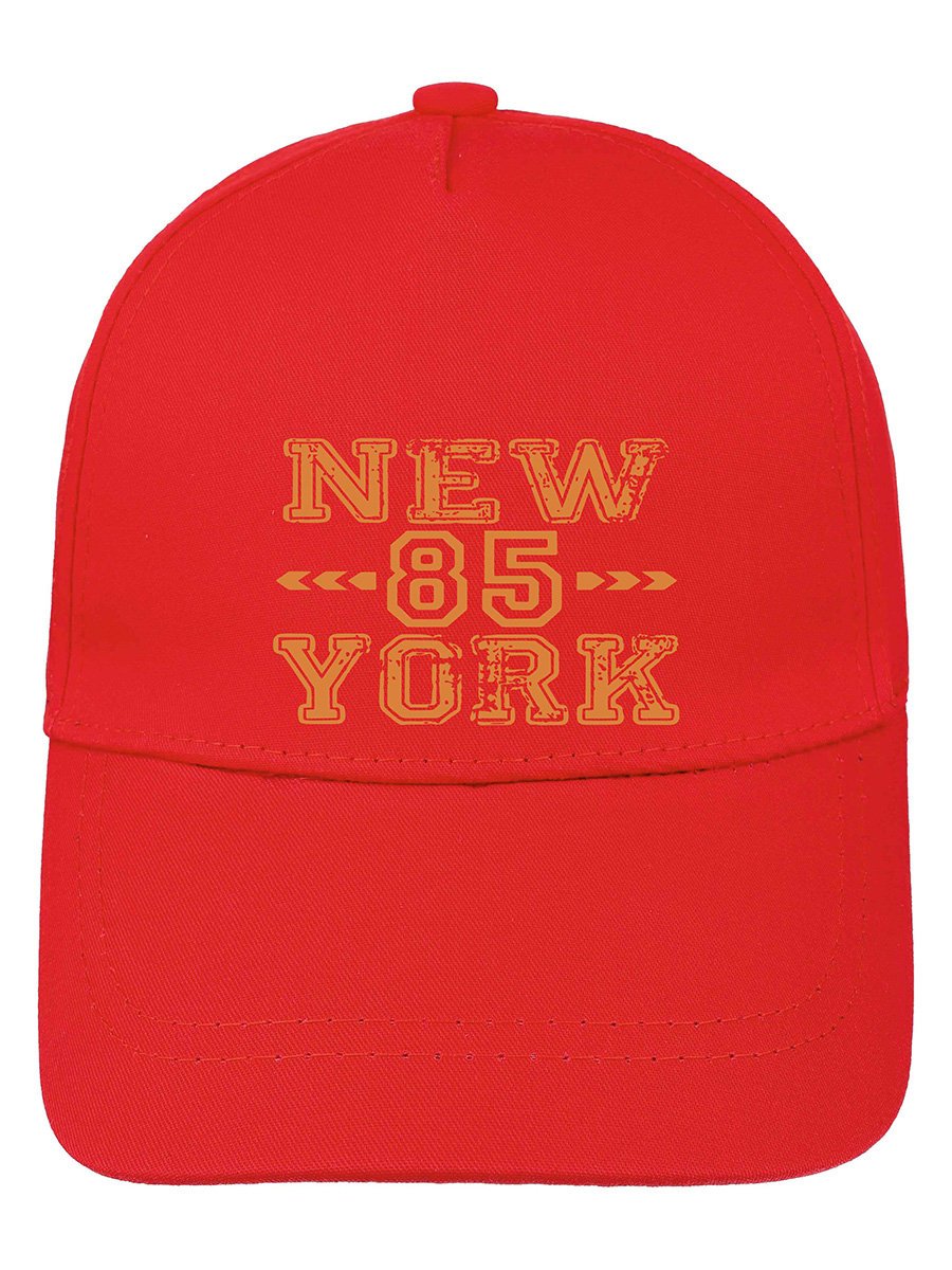 Chłopięca czapka z daszkiem 85 New York czerwona Ambra Biz