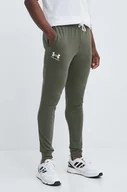 Spodnie męskie - Under Armour spodnie dresowe kolor zielony z nadrukiem 1380843 - miniaturka - grafika 1