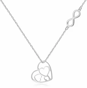 Murrano Srebrny Naszyjnik 925 Celebrytka Ażurowe Serce Grawer YN-133 - Naszyjniki - miniaturka - grafika 1