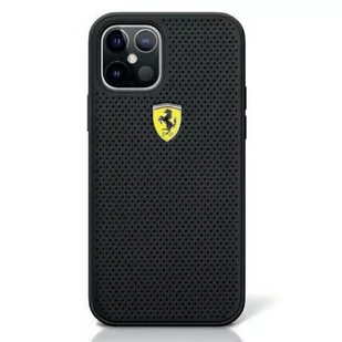 Ferrari FESPEHCP12MBK iPhone 12 6,1" Max/Pro czarny/black hardcase On Track Perforated - Etui i futerały do telefonów - miniaturka - grafika 1
