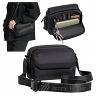 Torebki damskie - Torebka listonoszka czarna miejska elegancka wodoodporna na ramię stylowa damska męska 3 l Arctic Hunter YB00518Black - miniaturka - grafika 1