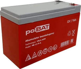 polBAT Akumulator AGM 12V 9Ah polBAT - Baterie do zasilaczy awaryjnych UPS - miniaturka - grafika 1