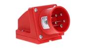 Gniazdka elektryczne - Wtyczka odbiornikowa (zwrotnica faz) 16A 5P 400V czerwona IP44 7715-6 - miniaturka - grafika 1