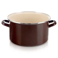 Garnki - Garnek emaliowany indukcja na indukcję gaz BROWN duży 28 cm 8L ORION 113350 - miniaturka - grafika 1