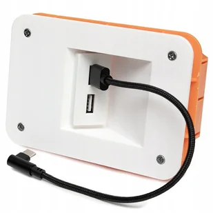 Ładowarka USB podtynkowa z przewodem kątowym USB-C do tabletów naściennych - Akcesoria do tabletów i e-booków - miniaturka - grafika 1
