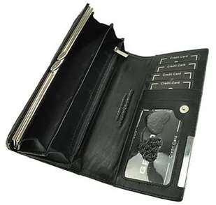 Portfel Damski Skórzany GREGORIO Długi Max Z Klamrą Lakierowany GF-100 CZARNY RFID 18,5 x 9,5 x 3,5 [cm] - Portfele - miniaturka - grafika 4