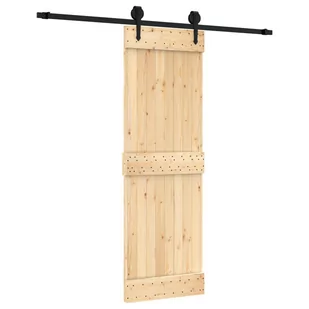 Drzwi przesuwne z osprzętem, 70x210 cm, lite drewno sosnowe 8721012082854 - Drzwi wewnętrzne - miniaturka - grafika 3