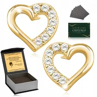 Kolczyki - Złote Kolczyki Damskie Serca 925/585 Prezent Dla Dziewczyny, Córki, Wnuczki - miniaturka - grafika 1