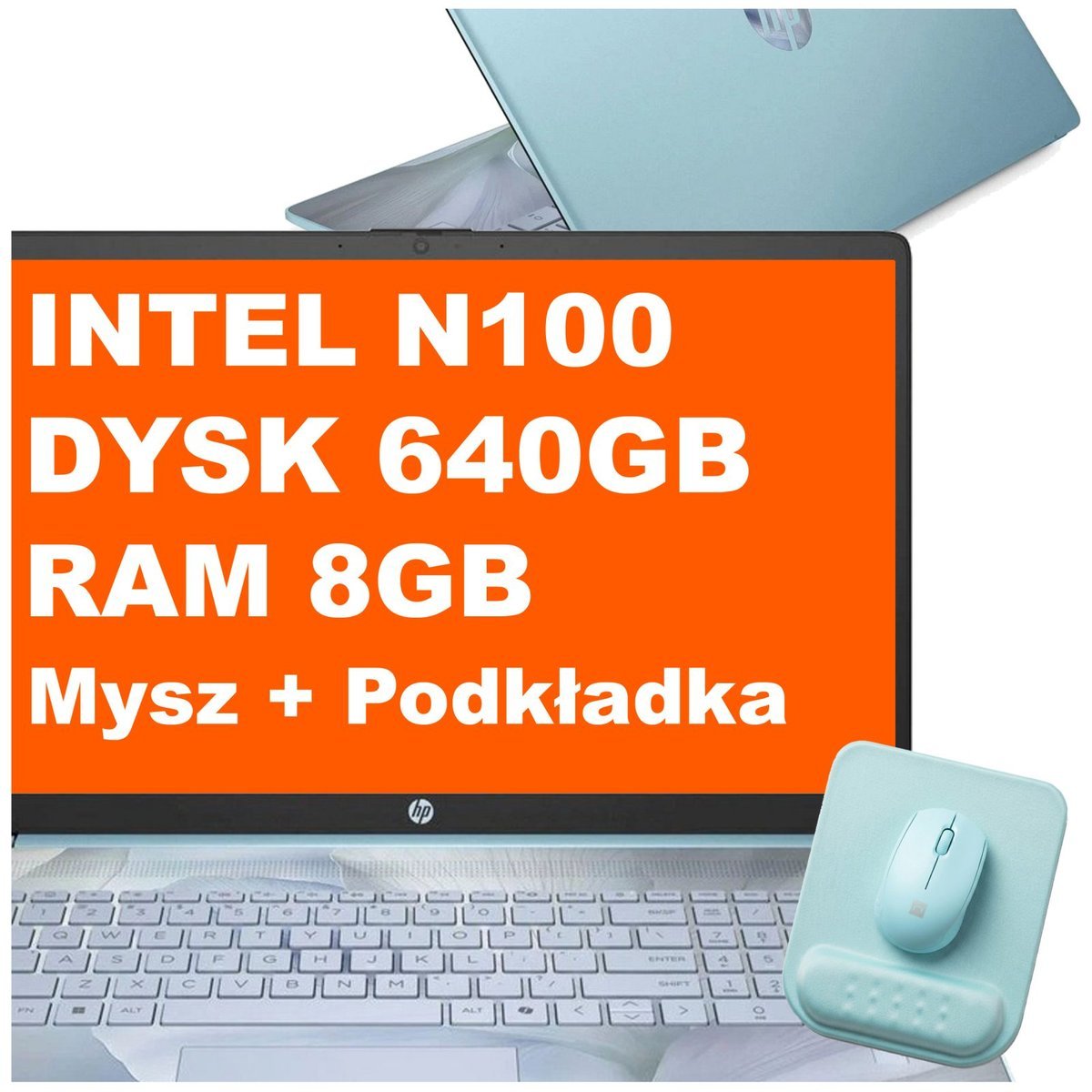 HP 17-cn3165ds / BS6W6UA / Intel N100 / 8GB / 640GB / Intel UHD / HD+ / Mysz / Podkładka / Win 11 / Niebieski