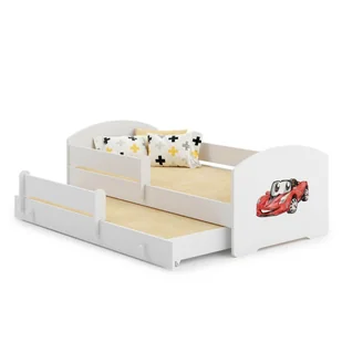 Łóżko podwójne LUK 160x80 Auto z chorągiewką - Łóżka dla dzieci i młodzieży - miniaturka - grafika 1