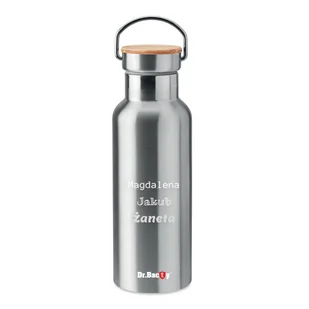Butelka termiczna  Dr.Bacty Iris 500 ml - srebrna- personalizowana grawerem - Butelki termiczne - miniaturka - grafika 1