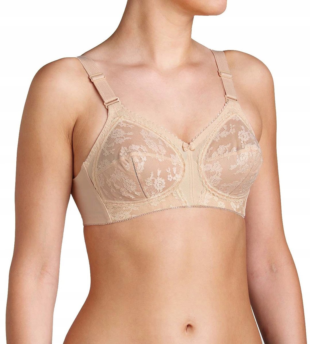 TRIUMPH PLUS SIZE BIUSTONOSZ DAMSKI BEŻOWY Z KORONKĄ 95K 6BA