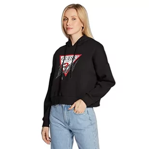 GUESS Guess bluza z kapturem Icon Sweatshir damska bluza z kapturem, Czarny, S - Bluzy damskie - miniaturka - grafika 1