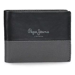 Portfele - Pepe Jeans Dual Portfel Poziomy z Portmonetką Czarny 11,5x8x1 cms Skóra, czarny, Talla única, Portfel poziomy z portmonetką - grafika 1