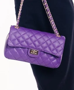 Torebka skórzana pikowana - (6932) - Torebki damskie - miniaturka - grafika 1