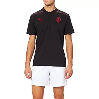 Koszulki męskie - Puma Męska koszulka polo Acm Casuals Black-tango Red M 76468105 - grafika 1