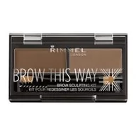 Kredki do oczu - Rimmel Brow This Way paletka do brwi odcień 002 Medium Brown 2,4 g - miniaturka - grafika 1