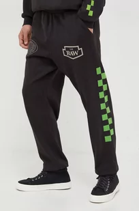 G-Star Raw spodnie dresowe bawełniane kolor czarny z nadrukiem - Spodnie męskie - miniaturka - grafika 1
