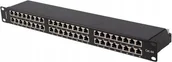 Akcesoria do szaf serwerowych - Lanberg LANBERG Patch Panel 48 Port 1U 19inch Kat 6A FTP Ekranowany Czarny - miniaturka - grafika 1