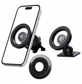 Uchwyty samochodowe do telefonów - SPIGEN MFT13 MAGNETIC MAGSAFE DASHBOARD & VENT CAR MOUNT BLACK - miniaturka - grafika 1