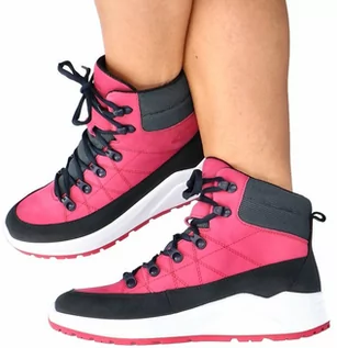 Buty trekkingowe damskie - 4F Sport Performance Skórzane buty za kostkę - MADE IN POLAND H4L21-252/55S RÓŻOWE H4L21-OBDH252/55S HOT PINK - grafika 1