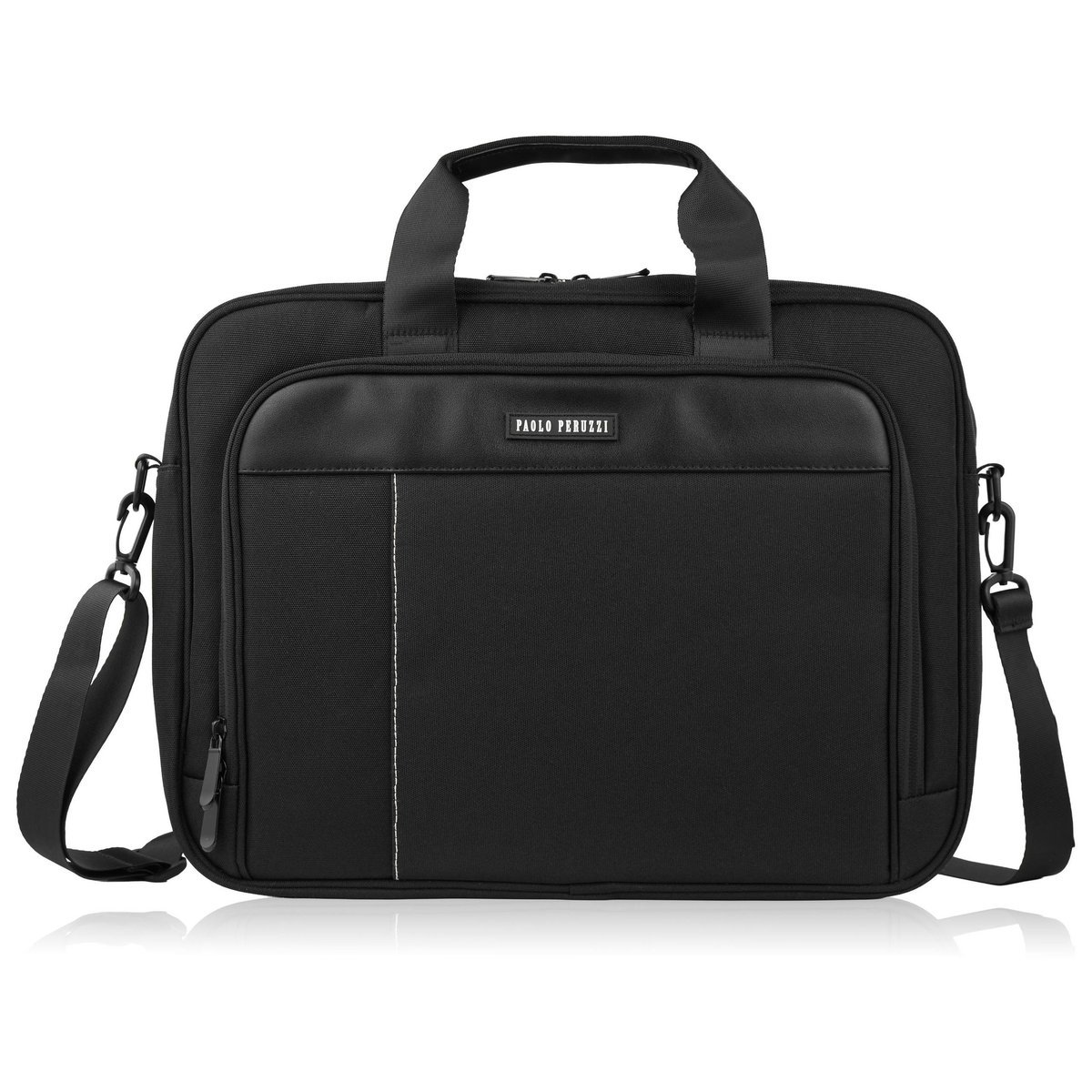 Torba na laptopa czarna unisex materiałowa lekka do ręki na ramię Paolo Peruzzi AS-02-BL