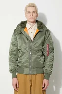 Kurtki męskie - Alpha Industries kurtka MA-1 Hooded męska kolor zielony zimowa 158104.01 - miniaturka - grafika 1