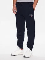 Spodnie sportowe męskie - Tommy Hilfiger Spodnie dresowe UM0UM02880 Granatowy Regular Fit - miniaturka - grafika 1