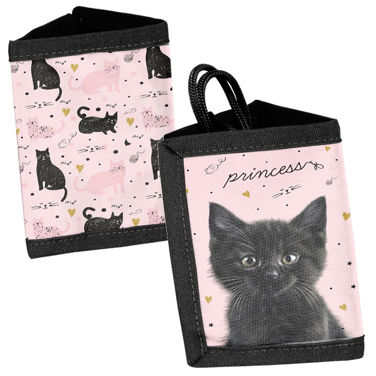 Portfel rozkładany ze sznurkiem Black Cat PP26BC-002