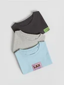 Bluzki dla niemowląt - Reserved - Bawełniany t-shirt 3 pack - jasnoniebieski - miniaturka - grafika 1