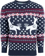 Swetry damskie - Brzydki świąteczny sweter damski i męski Świąteczny sweter "Renifer gra w grę" rozmiar XXXXL - miniaturka - grafika 1