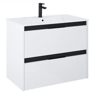 ROCA A852014606 ALPINE zestaw meblowy 2 szufladowy 80 Biało-czarny - Szafki łazienkowe - miniaturka - grafika 1