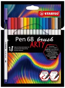 Stabilo Flamastry Pen 68 brush Arty 18 kolorów STABILO - Przybory szkolne - miniaturka - grafika 2