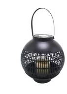 Lampy ogrodowe - Lampka solarna LED stojąca LATARENKA LANTER BLACK BALL 2 22*22*23.5cm czarny IP44 Volteno - miniaturka - grafika 1