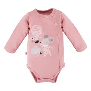 EWA 728920 MELLOW Body DŁ rozpinane róż 62 - Body dla niemowląt - miniaturka - grafika 1