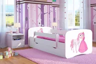 Łóżka dla dzieci i młodzieży - Elior Łóżko dla dziewczynki z materacem Happy 2X mix 70x140 - białe - miniaturka - grafika 1