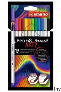 Stabilo Flamastry Pen 68 brush Arty 12 kolorów STABILO - Przybory szkolne - miniaturka - grafika 2