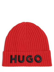 HUGO - Czapka męska, czerwony - Czapki męskie - miniaturka - grafika 1