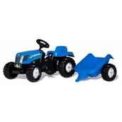 Jeździki dla dzieci - Rolly Toys Traktor New Holland TVT190 z przyczepą - miniaturka - grafika 1