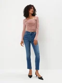 Spodnie damskie - Mohito - Jeansy slim - niebieski - miniaturka - grafika 1