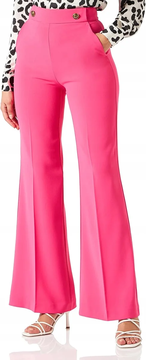 PINKO SBOZZARE 10 Spodnie damskie różowe Magenta palazzo Flare Fit r. M